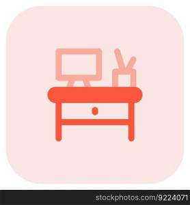 Desktop and bureau setup for secretarial work