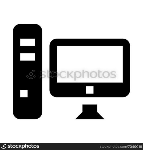 desktop computer, icon on isolated background