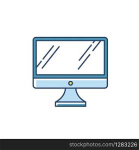 Desktop computer monitor RGB color icon. Regular personal computer. Display, screen. Electronic gadget. Digital device. Technology. Isolated vector illustration