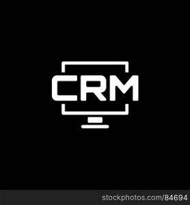 Desktop CRM System Icon. Flat Design.. Desktop CRM System Icon. Business and Finance. Isolated Illustration.