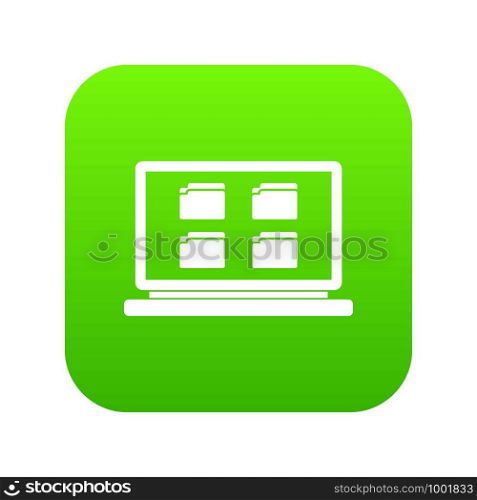 Desktop icon digital green for any design isolated on white vector illustration. Desktop icon digital green