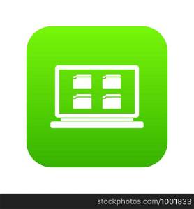 Desktop icon digital green for any design isolated on white vector illustration. Desktop icon digital green