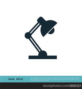 Desktop Lamp Icon Vector Logo Template Illustration Design. Vector EPS 10.