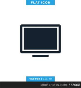 Desktop Monitor Icon Vector Design Template.