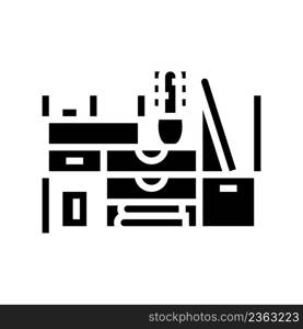 desktop organizer glyph icon vector. desktop organizer sign. isolated contour symbol black illustration. desktop organizer glyph icon vector illustration