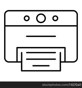 Desktop printer icon. Outline desktop printer vector icon for web design isolated on white background. Desktop printer icon, outline style