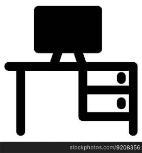 Desktop setup on a bureau table