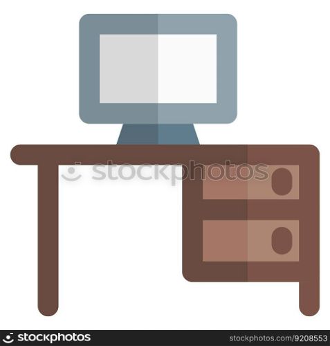 Desktop setup on a bureau table