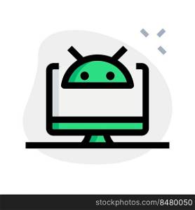 Desktop version of Android operating system isolated on a white background
