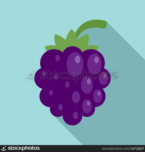 Dessert blackberry icon. Flat illustration of dessert blackberry vector icon for web design. Dessert blackberry icon, flat style