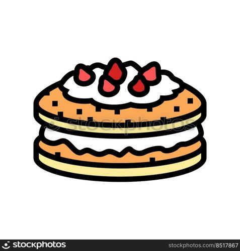 dessert cake color icon vector. dessert cake sign. isolated symbol illustration. dessert cake color icon vector illustration