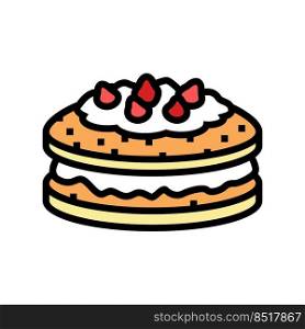 dessert cake color icon vector. dessert cake sign. isolated symbol illustration. dessert cake color icon vector illustration