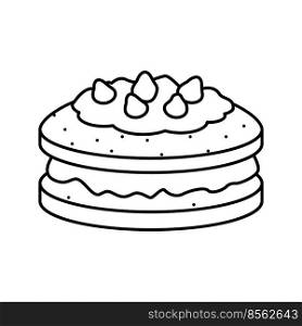 dessert cake line icon vector. dessert cake sign. isolated contour symbol black illustration. dessert cake line icon vector illustration