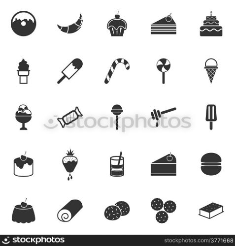 Dessert icons on white background, stock vector