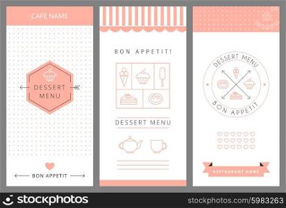 Dessert Menu Card Design template. Vector illustration.
