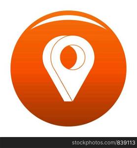 Destination icon. Simple illustration of destination vector icon for any design orange. Destination icon vector orange