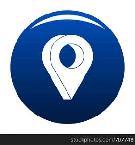 Destination icon vector blue circle isolated on white background . Destination icon blue vector