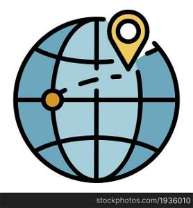 Destination of export goods icon. Outline destination of export goods vector icon color flat isolated. Destination of export goods icon color outline vector
