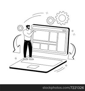 Detachable device technology abstract concept vector illustration. Removable laptop screen, detachable computer keyboard, modular electronics device, demountable technology abstract metaphor.. Detachable device technology abstract concept vector illustration.