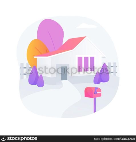 Detached house abstract concept vector illustration. Single family house, stand-alone household, single-detached building, individual land ownership, unattached dwelling unit abstract metaphor.. Detached house abstract concept vector illustration.