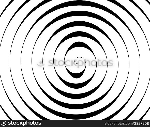 Detail of a black spiral on white background