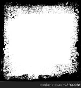 Detailed grunge border in black and white