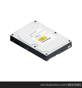 Detailed hdd isometric icon. Detailed hdd isometric icon vector graphic illustration