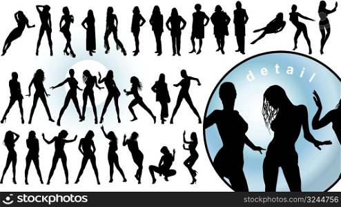 detailed human silhouettes (vector illustration)