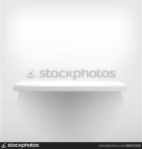Detailed illustration of white shelve with light from the top. + EPS10 vector file