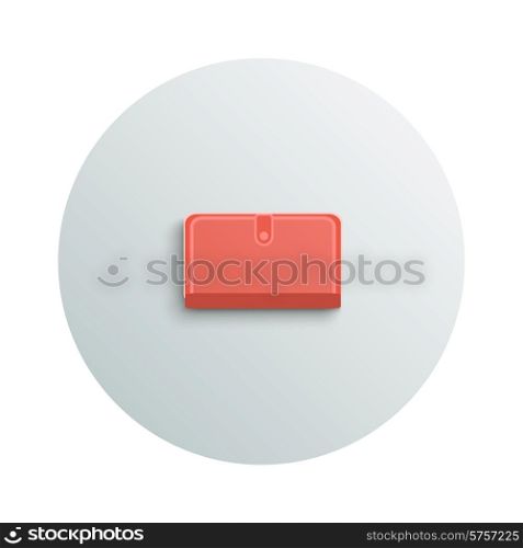 Detailed modern app icon of purse business concept on white background. Office and business work elements