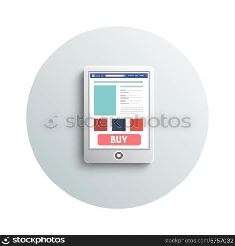 Detailed modern app icon of smartphone business concept on white background. Office and business work elements