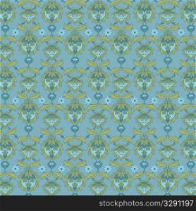 Detailed repeating wallpaper pattern.