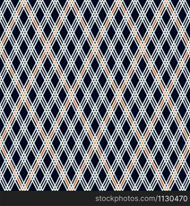 Detailed Rhomb seamless illustration pattern as a tartan plaid mainly in blue and white colors