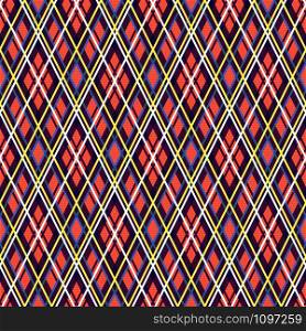 Detailed Rhomb seamless vector pattern as a tartan plaid mainly in muted colors