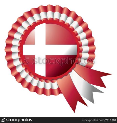 Detailed rosette flag of Denmark, eps10 vector illustration