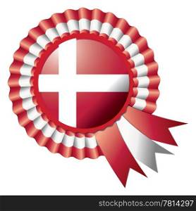 Detailed rosette flag of Denmark, eps10 vector illustration