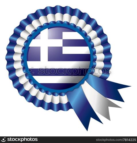 Detailed rosette flag of Greece, eps10 vector illustration