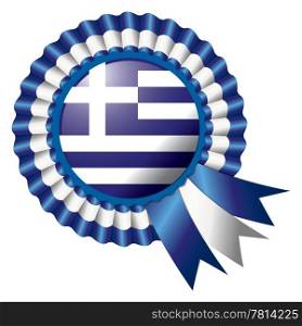 Detailed rosette flag of Greece, eps10 vector illustration