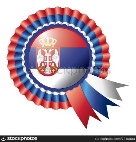 Detailed rosette flag of Serbia, eps10 vector illustration