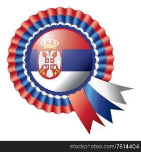 Detailed rosette flag of Serbia, eps10 vector illustration