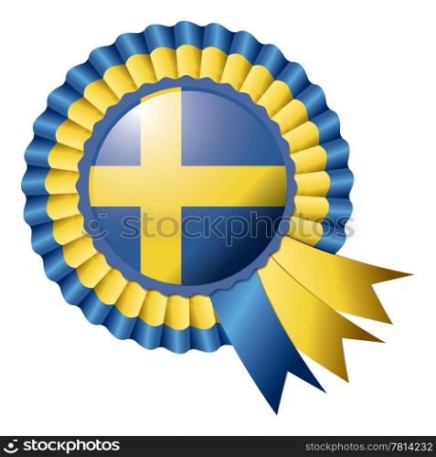 Detailed rosette flag of Sweden, eps10 vector illustration