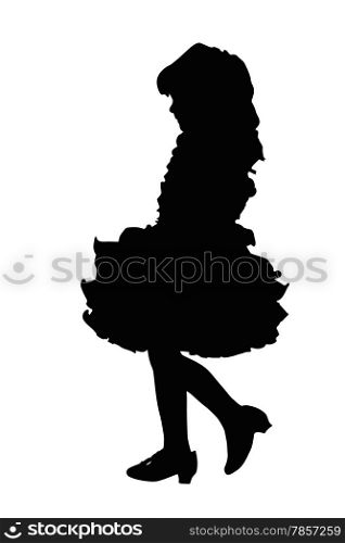 Detailed Silhouette of Cute Little Girl at Beauty Pageant