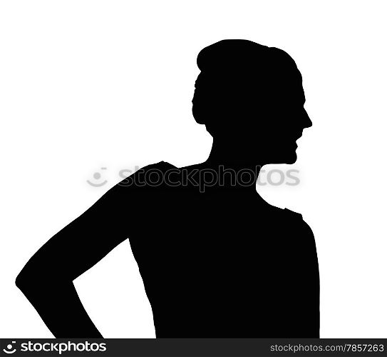 Detailed Silhouette of Slim Girl Posing at Beauty Pageant