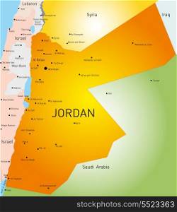 detailed vector color map of Jordan country