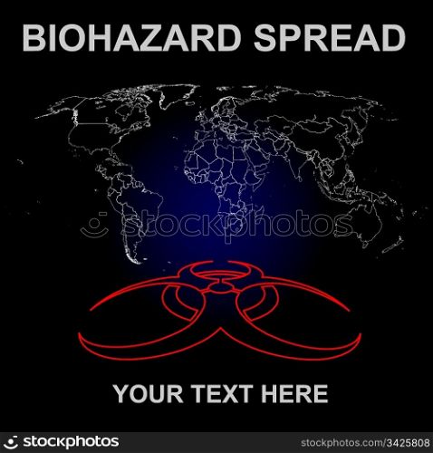 Detailed vector illustration of spreading virus World map with editable states to mark