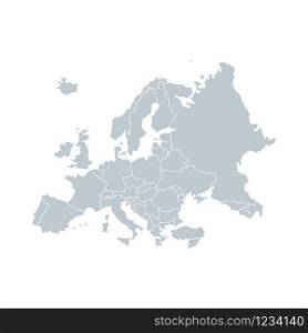 Detailed vector map of the Europe - Vector illustration
