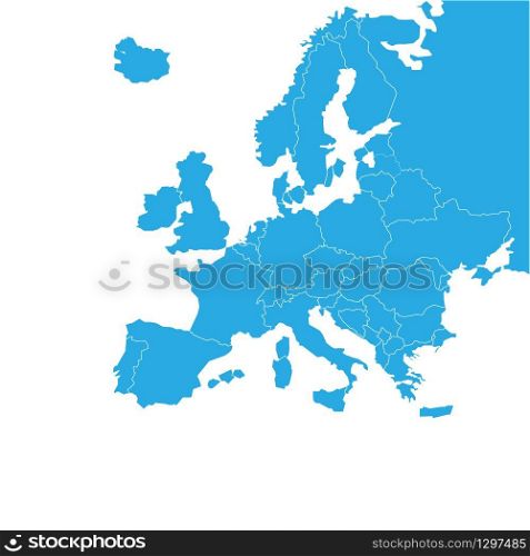 Detailed vector map of the Europe - Vector illustration. Detailed vector map of the Europe - Vector