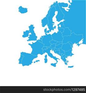 Detailed vector map of the Europe - Vector illustration. Detailed vector map of the Europe - Vector