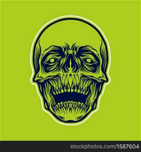 Detailled Sugar Skull Head Illustrations for your work merchandise clothing line, stickers and poster,