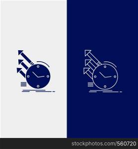 detection, inspection, of, regularities, research Line and Glyph web Button in Blue color Vertical Banner for UI and UX, website or mobile application. Vector EPS10 Abstract Template background
